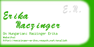 erika maczinger business card